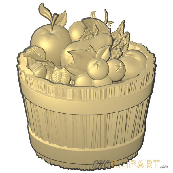 A 3D Relief Model of a fruit bucket