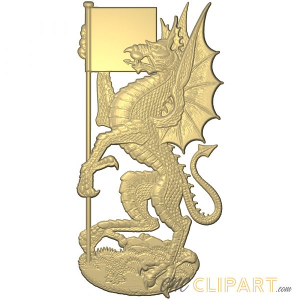 A 3D Relief Model of a Heraldic Dragon