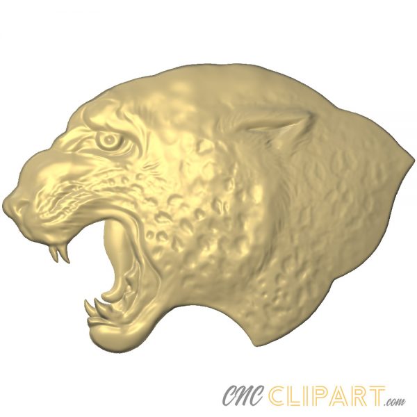 A 3D relief model of a Leopard head