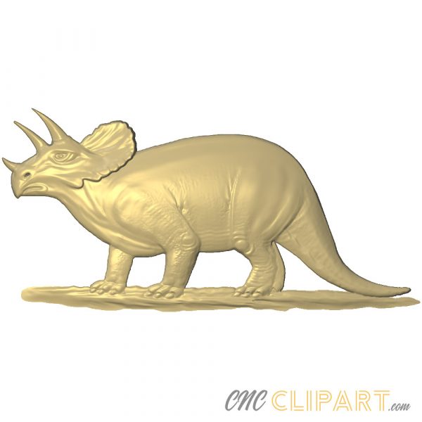 A 3D Relief Model of a Triceratops