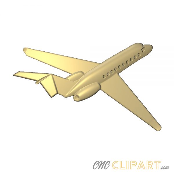 A 3D Relief Model of a private jet in flight