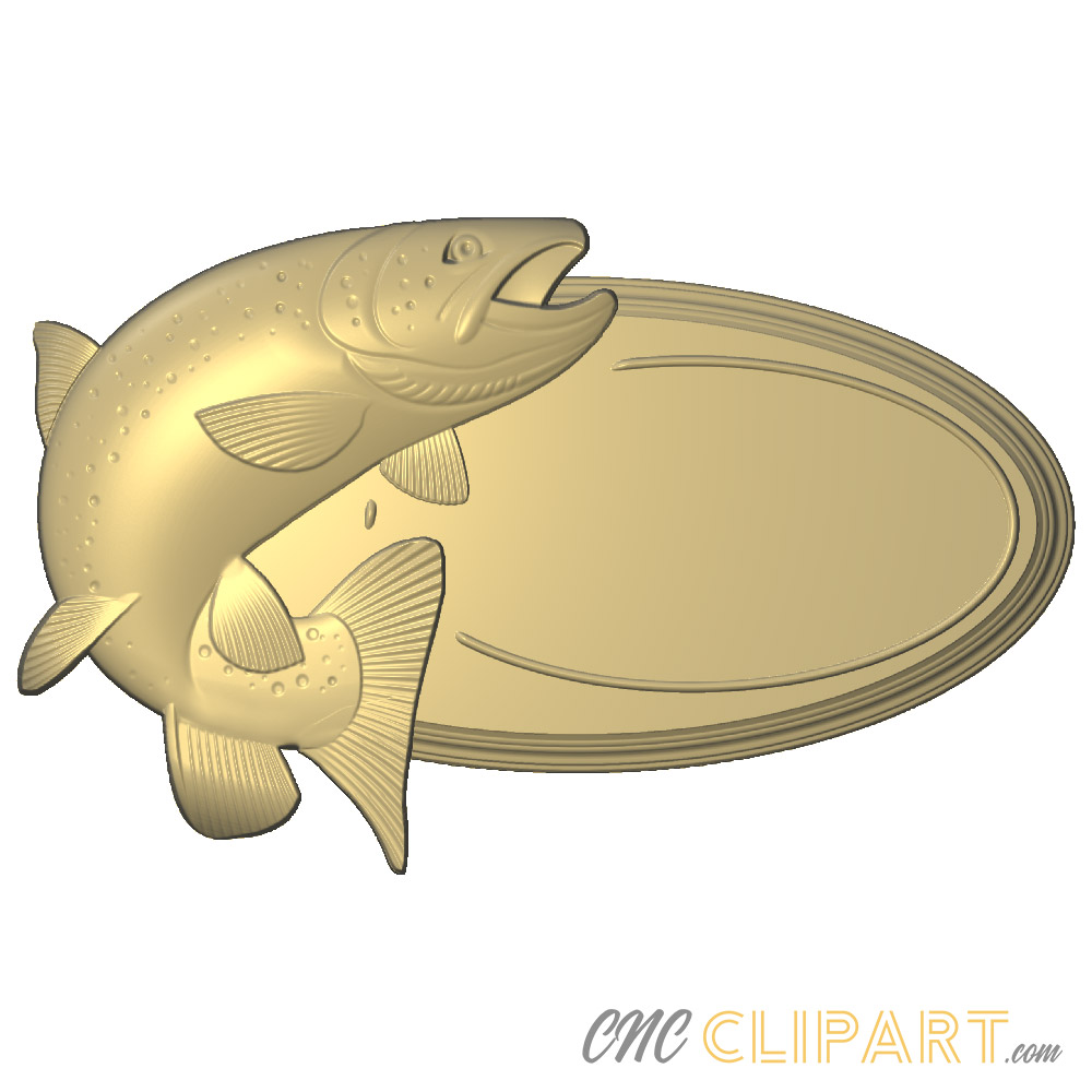 Fishing Sign Base 3D Relief Model - CNC Clipart