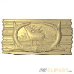 A framed 3D Relief Model of an Elk in a nature scene