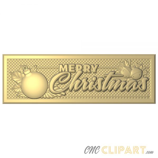 A framed 3D Relief Model of a Merry Christmas sign