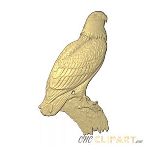 A 3D Relief Model of an Eagle perched on a branch