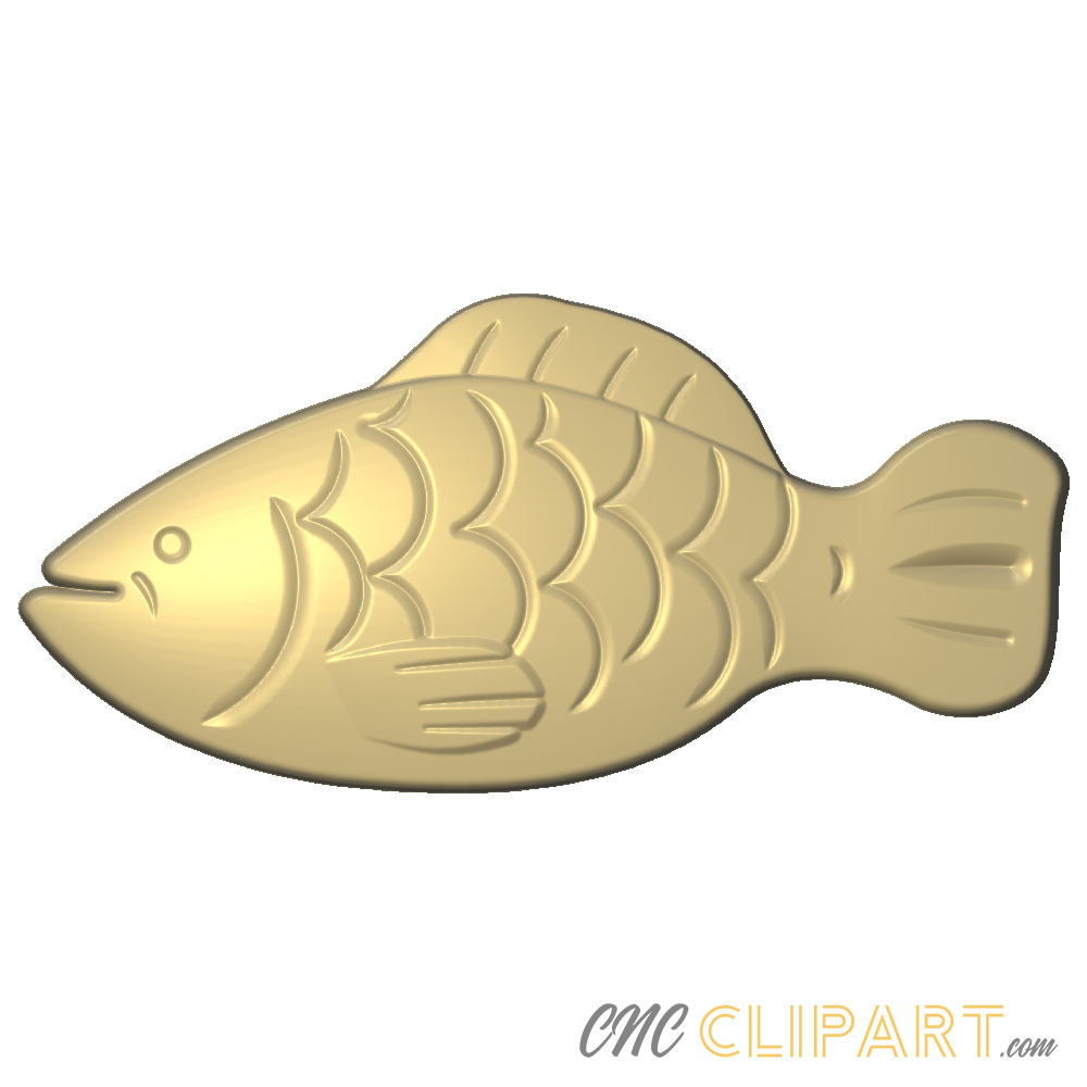 Candy Fish 3D Relief Model - CNC Clipart