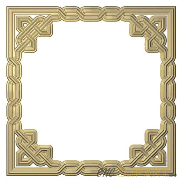A 3D Relief model of a square, weaved Celtic Border