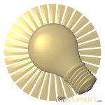 A 3D Relief model of a shining lightbulb